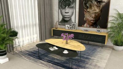 סט שולחן + מזנון לסלון XV